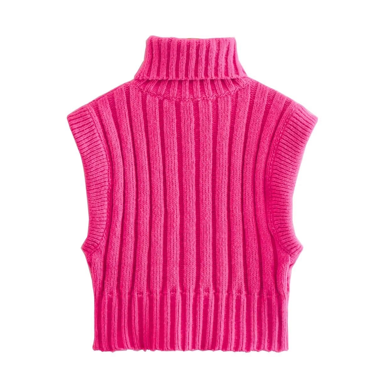 Elegant High-Neck Sweater Vest for Autumn and Winter
