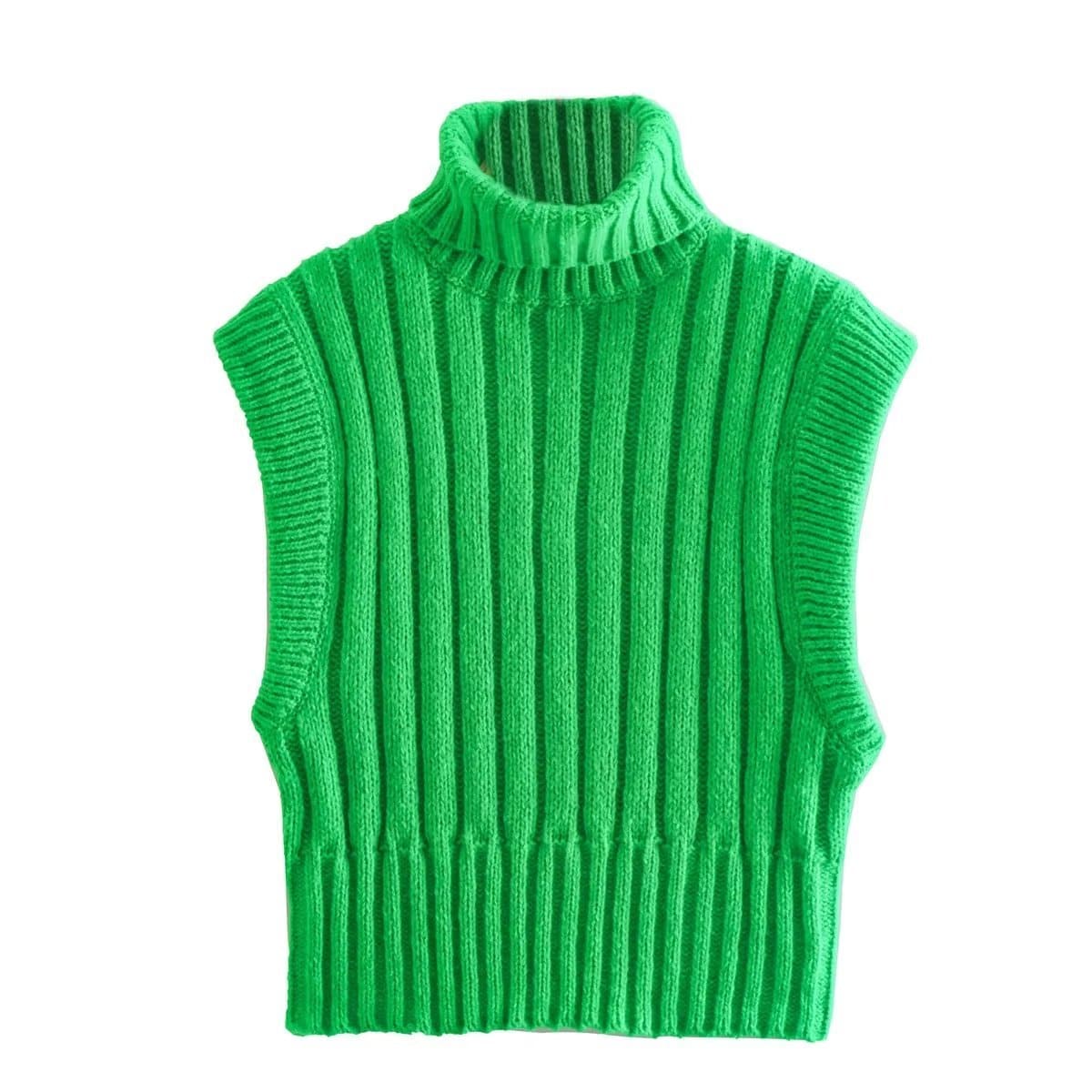 Elegant High-Neck Sweater Vest for Autumn and Winter