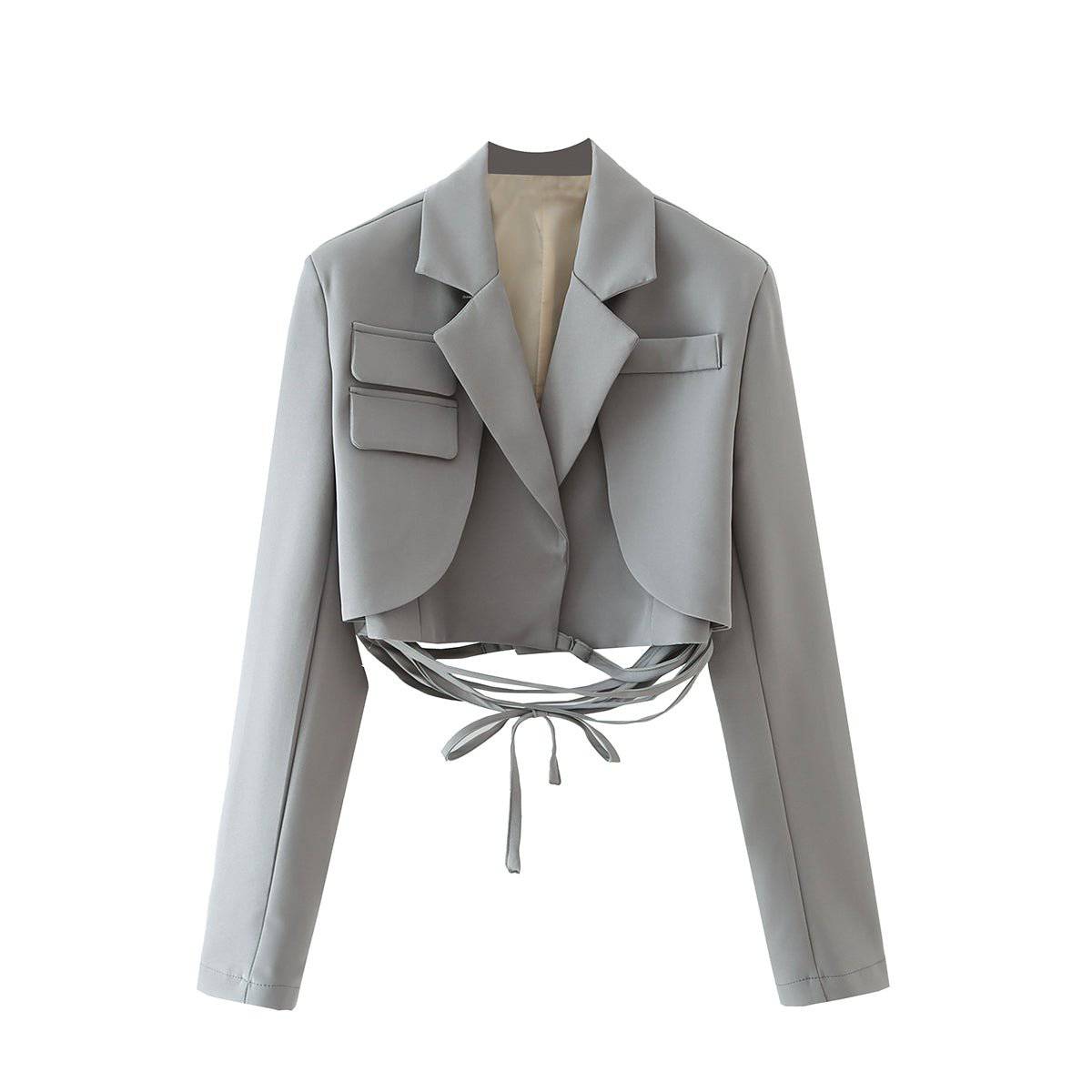 Elegant Lace-Up Autumn Blazer for the Office