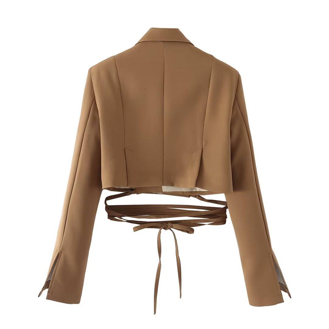 Elegant Lace-Up Autumn Blazer for the Office