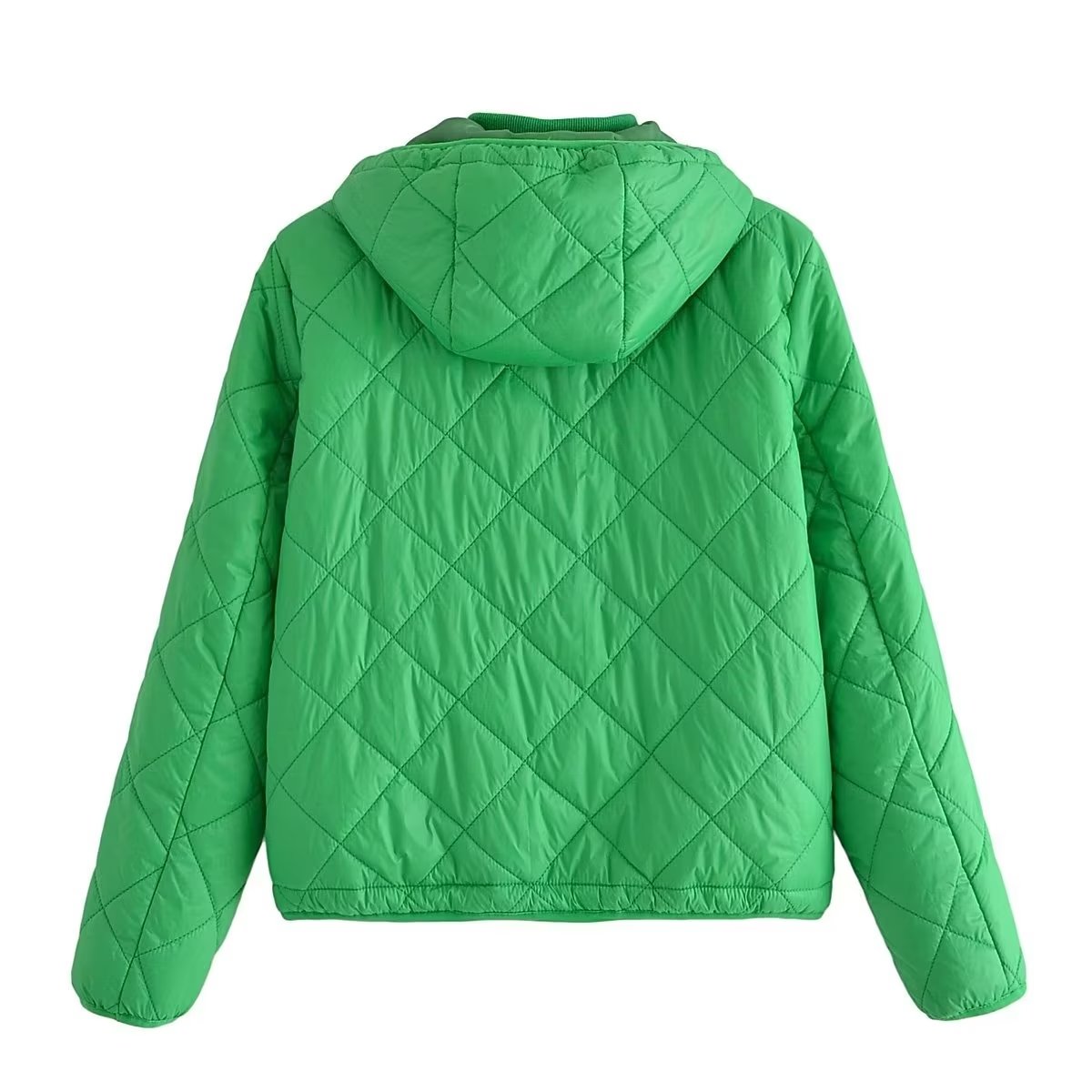 Fall Women Clothing Hooded Quilted Cotton-Padded Jacket Loose Jacket Coat - Wild Amber Fashion