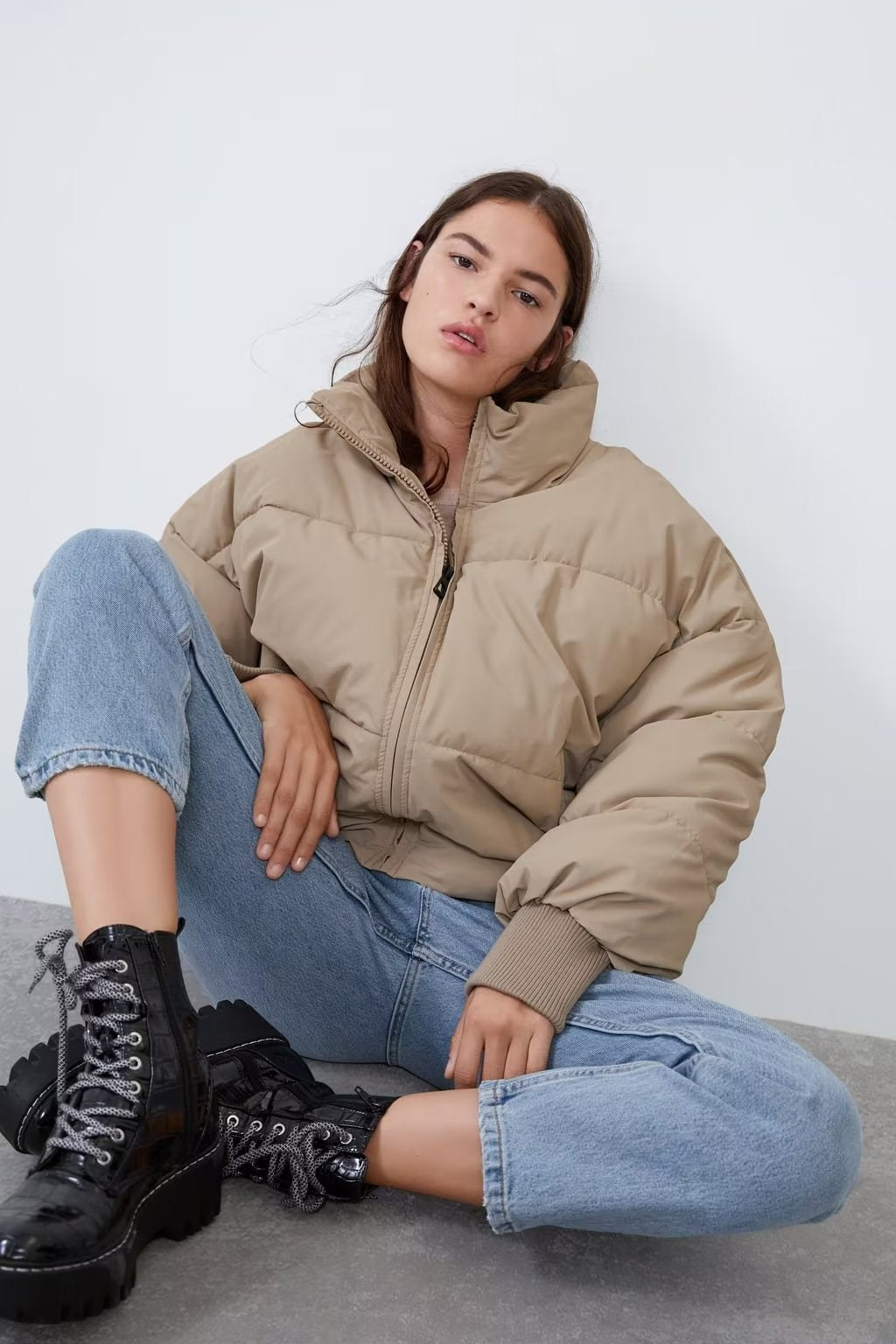 Autumn Winter Women Clothing Urban Casual Loose Cotton Padded Jacket Cotton Padded Coat - Wild Amber Fashion