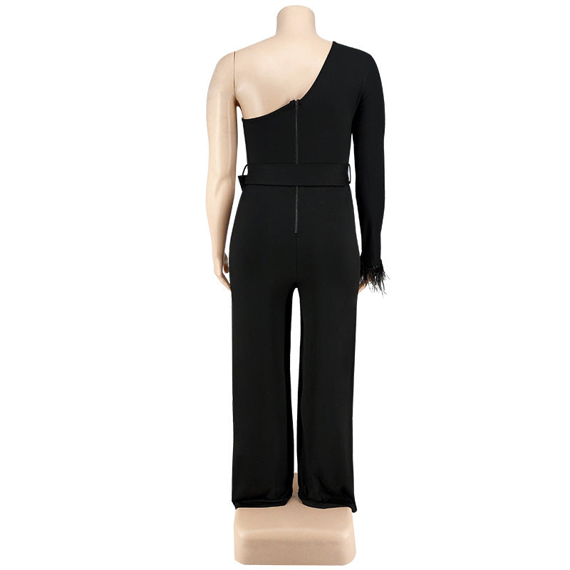 Plus Size Women Clothes Asymmetric Jumpsuit Source - Wild Amber Fashion