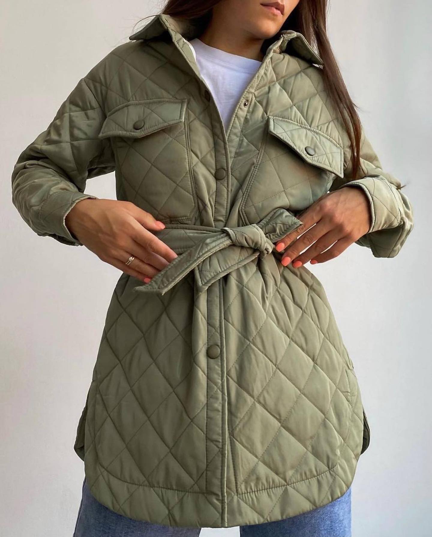 Long Breasted Collared Loose Warm Rhombus Cotton Padded Coat Autumn Winter Wild Thickened Cotton Padded Coat for Women - Wild Amber Fashion