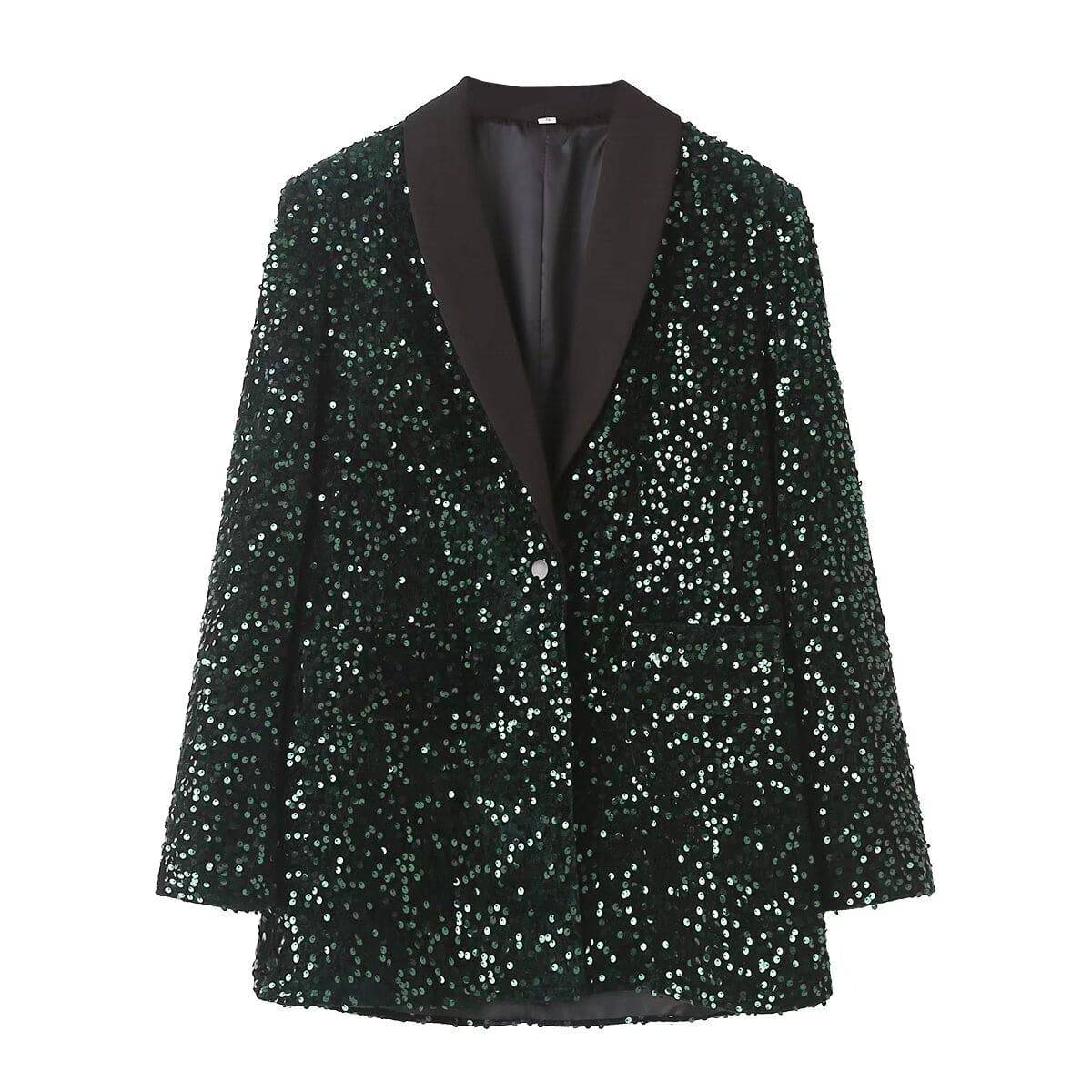 Sequin Loose Blazer for Women's Autumn and Winter Wardrobe  S Multi 