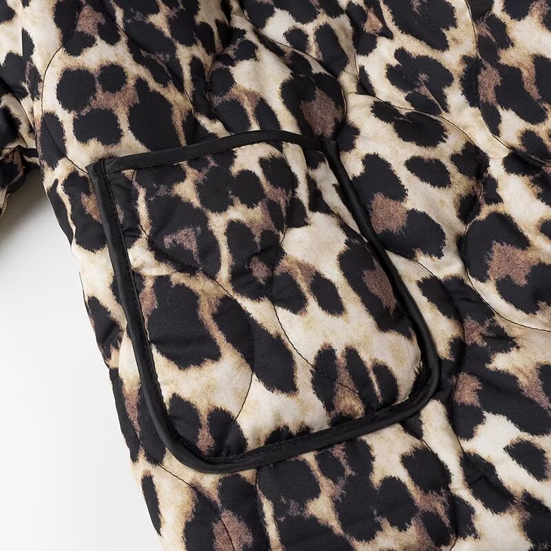 Winter Women Clothing Animal Print Kimono Cardigan Loose Cotton Coat Coat - Wild Amber Fashion