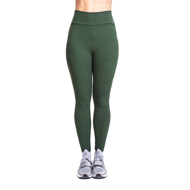 New Solid Color Tight Cycling Pants Women High Waist Stretch Leggings  S Olive Green 