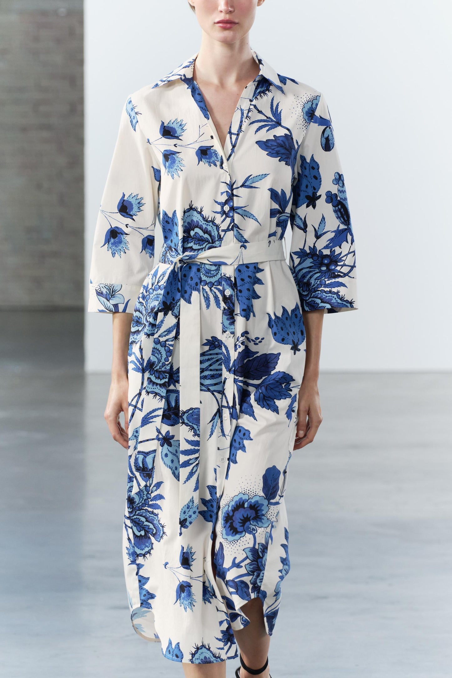 Spring Summer Printed Shirt Type Dress - Wild Amber Fashion