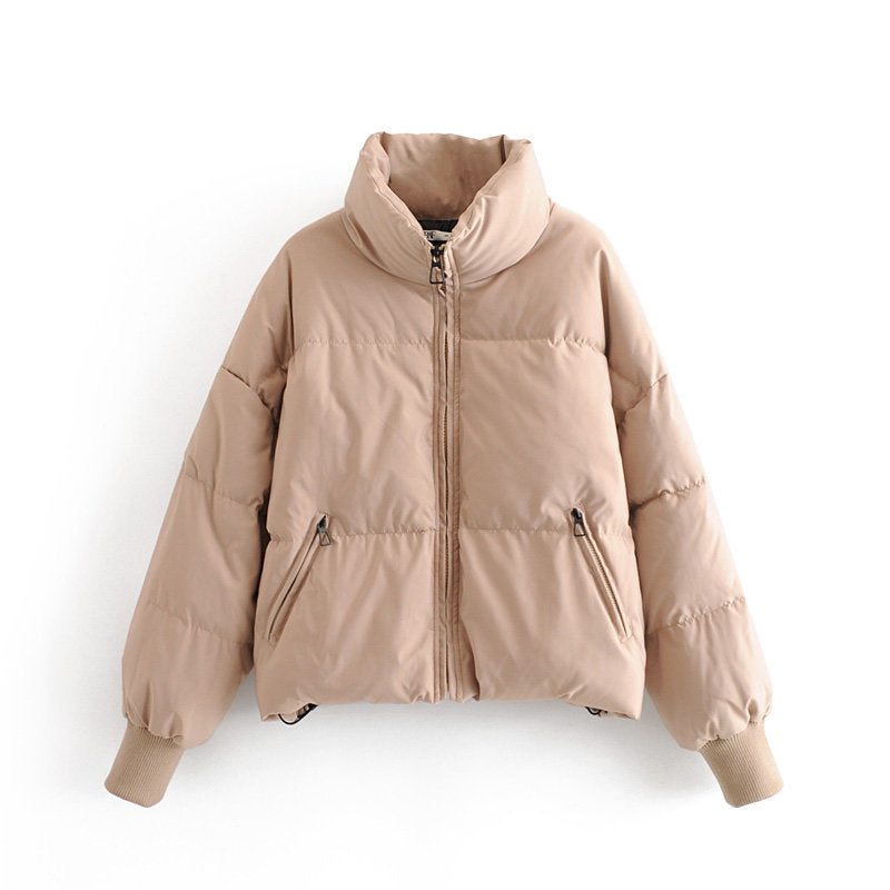 Autumn Winter Women Clothing Urban Casual Loose Cotton Padded Jacket Cotton Padded Coat - Wild Amber Fashion