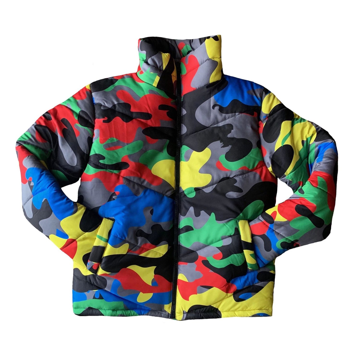 Women Clothing Wearable Colorful Camouflage Printing Dyeing Bread Coat down Jacket Cotton Padded Jacket - Wild Amber Fashion