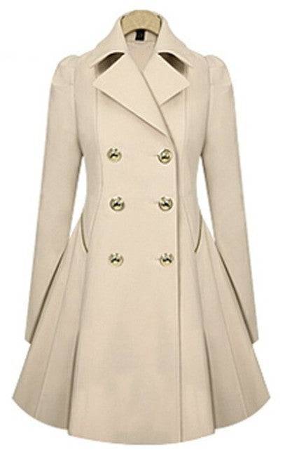 Office-Ready Plus Size Trench Coat for Spring and Autumn  3XL Beige 