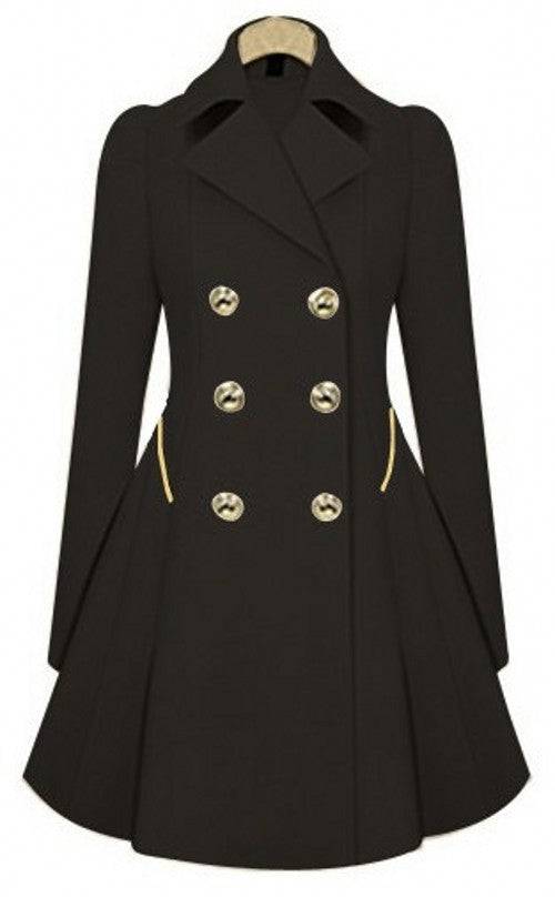 Office-Ready Plus Size Trench Coat for Spring and Autumn  3XL Black 