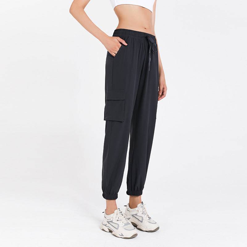 Women's High-Rise Breathable Loose Fit Workout Pants for Autumn and Winter  S Gray 