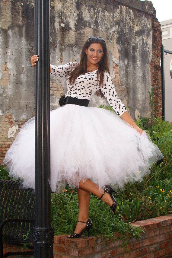 Princess Mesh Tulle Dress with Lace Elements  One Size White 