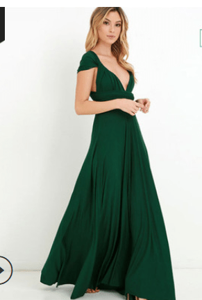 Elegant Tie Neck Maxi Dress with Criss Cross Back  S Green 