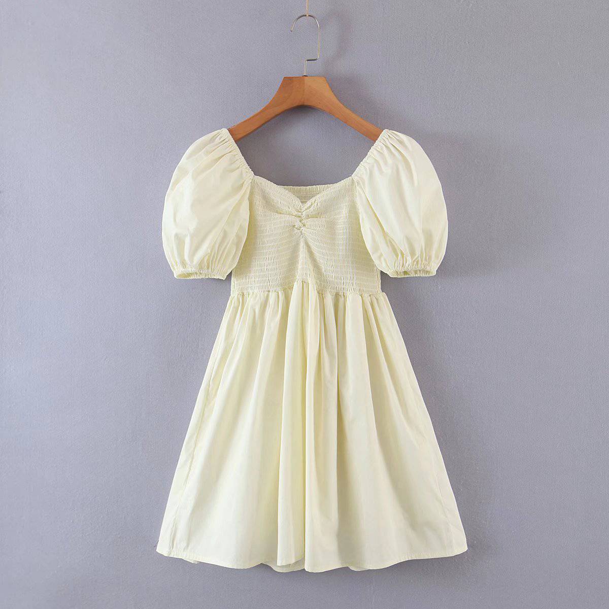 Vintage Vibe Short Sleeve A-Line Dress  S Apricot 