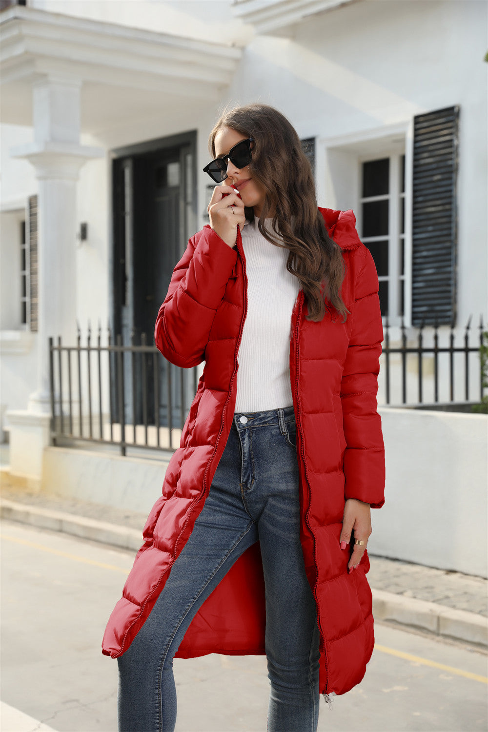 Winter Hooded Women Cotton Padded Clothing Women Mid Length Slim Quilted Coat Warm down Cotton Jacket Women Coat - Wild Amber Fashion