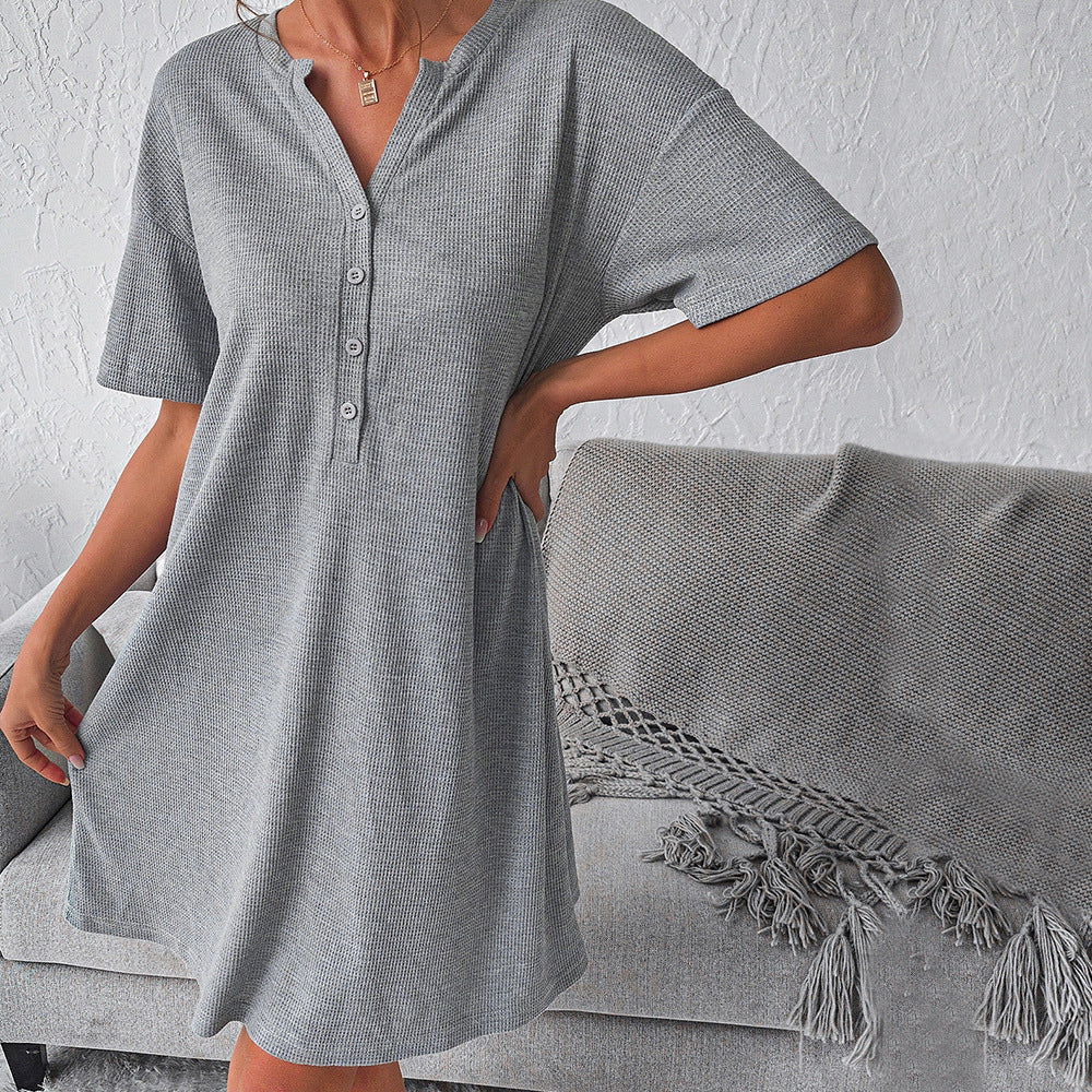 Daily Office Minimalist Home Dress Summer Loose Comfortable Nightdress for Women - Wild Amber Fashion