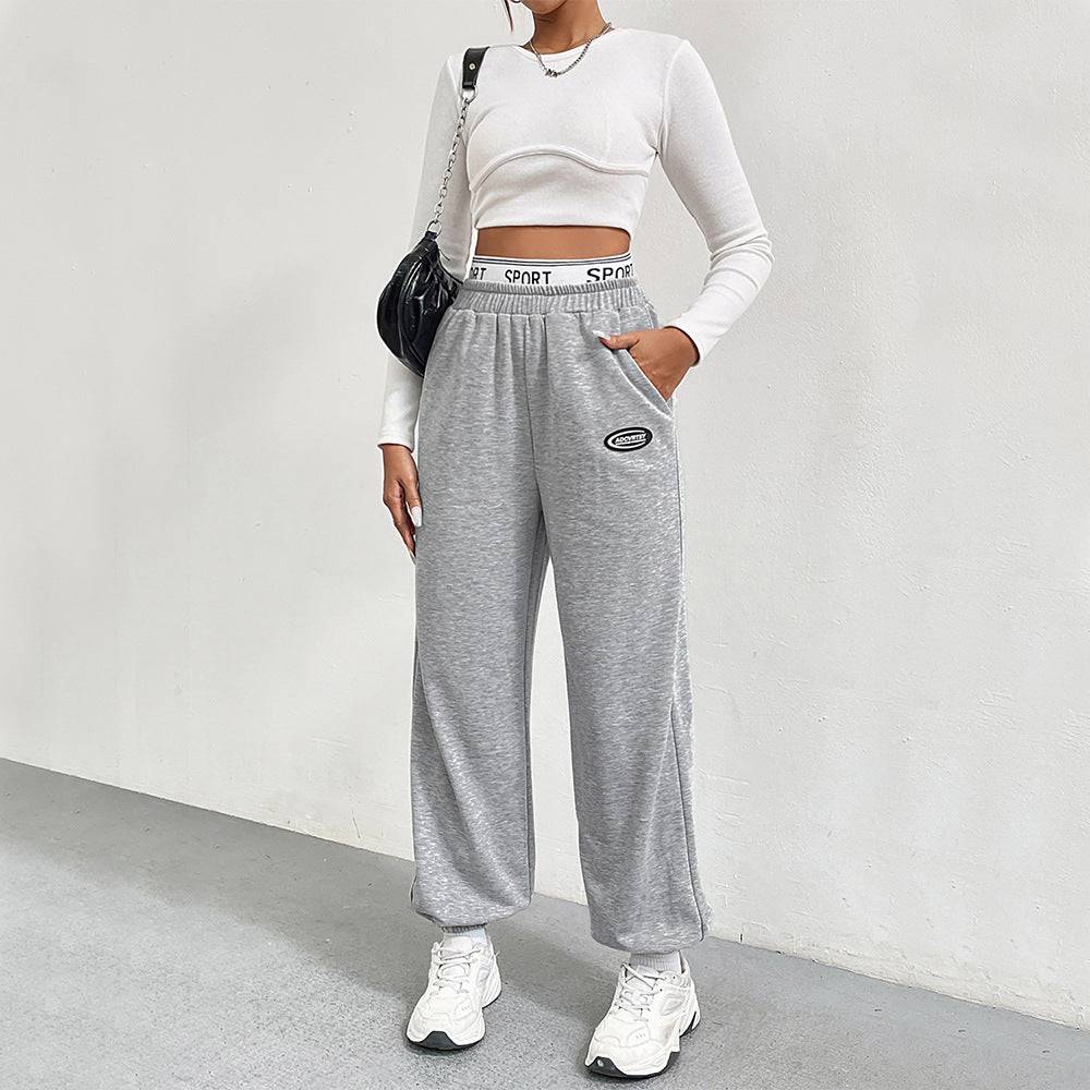 Gray Women's Wide Leg Sports Pants for Jazz Practice and Dance Sessions  S Gray 