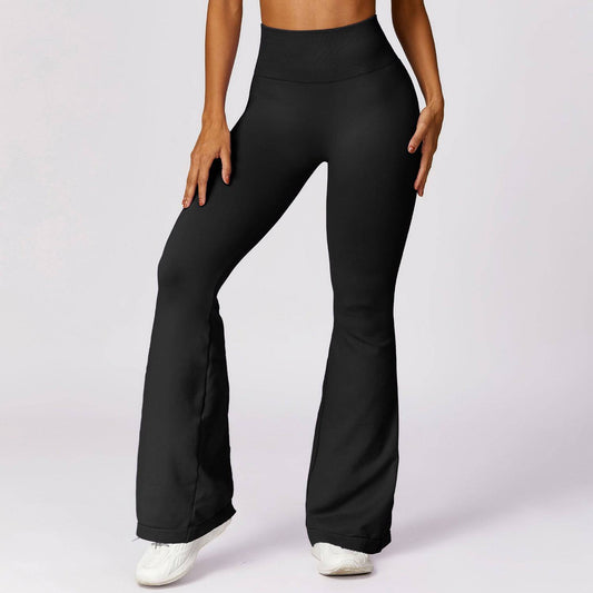 High Rise Seamless Yoga Bell Bottom Pants  S Advanced Black 