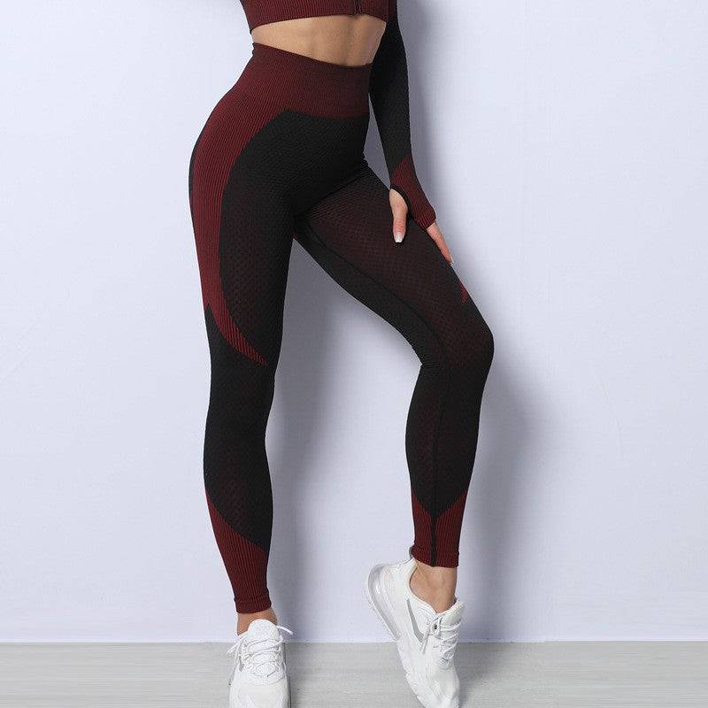 Seamless High Waist Yoga Pants for Women - Quick Drying, Tight Belly Trimming, and Peach Hip Exercise Workout Pants  S Big Red Yoga Trousers 