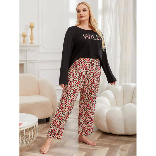 Plus Size Pajamas Women Plump Girls Autumn Winter Long Sleeved Home Wear - Wild Amber Fashion