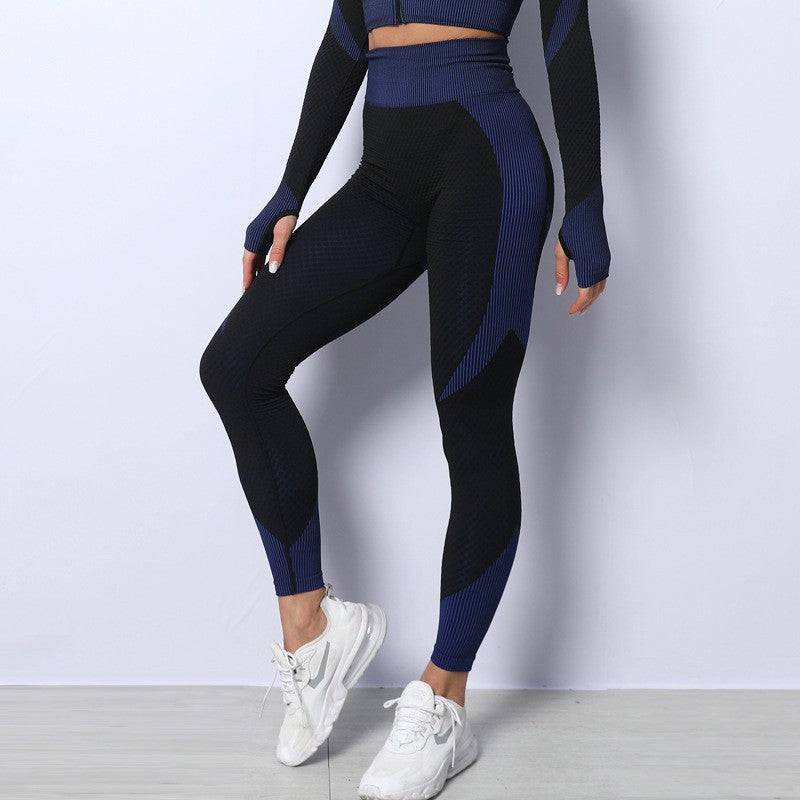 Seamless High Waist Yoga Pants for Women - Quick Drying, Tight Belly Trimming, and Peach Hip Exercise Workout Pants  S Dark Blue Yoga Trousers 