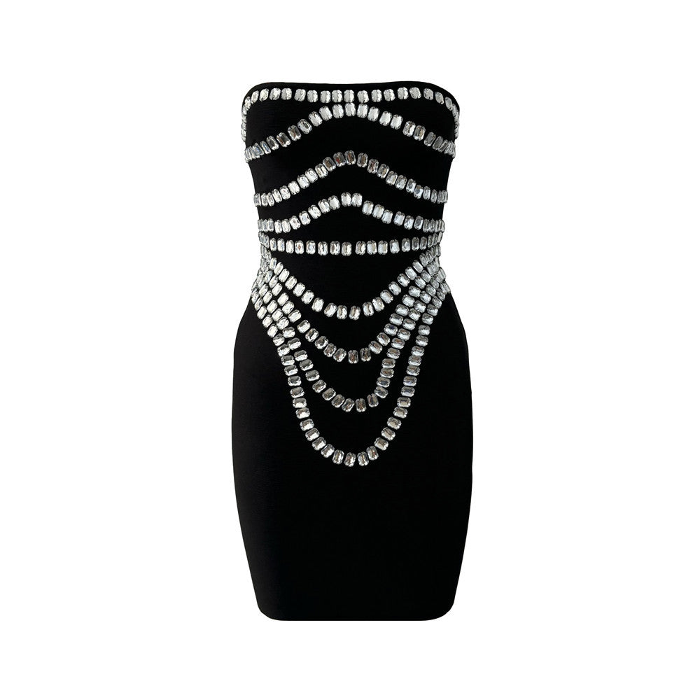 Black Off the Shoulder One-Piece Dress