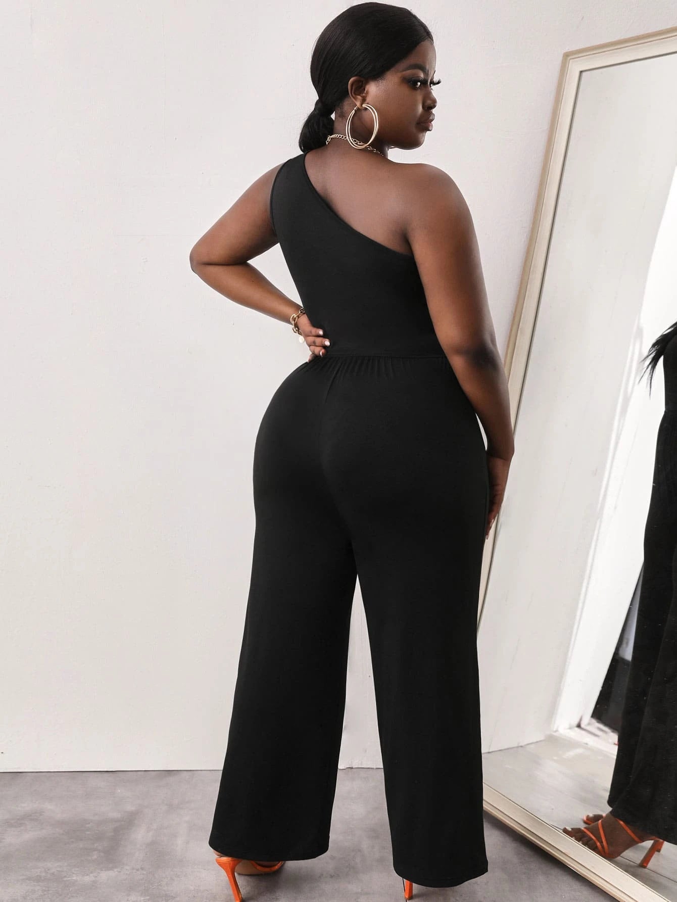 Plus Size Sexy Cold Shoulder Sleeveless Beaded Autumn Winter Women Clothing Slim Trousers One Piece Suit - Wild Amber Fashion