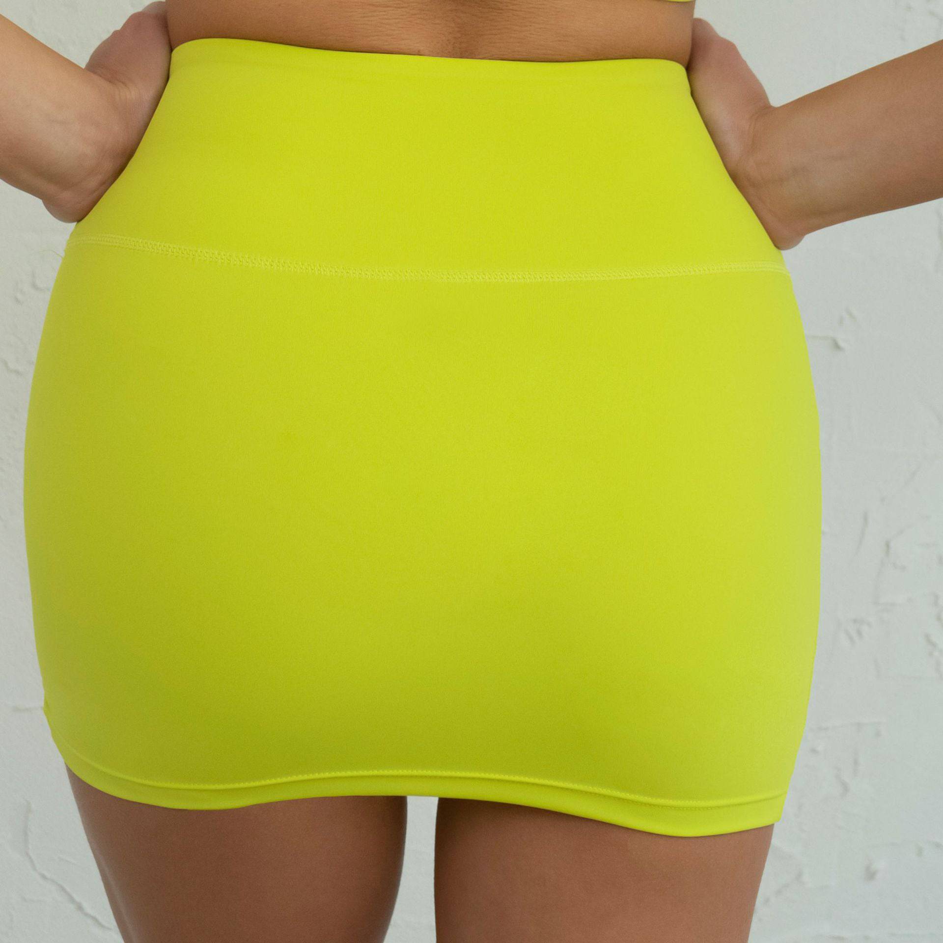 Sleek High-Rise Breathable Sporty Yoga Suit  S Bitter Lemon Skirt 