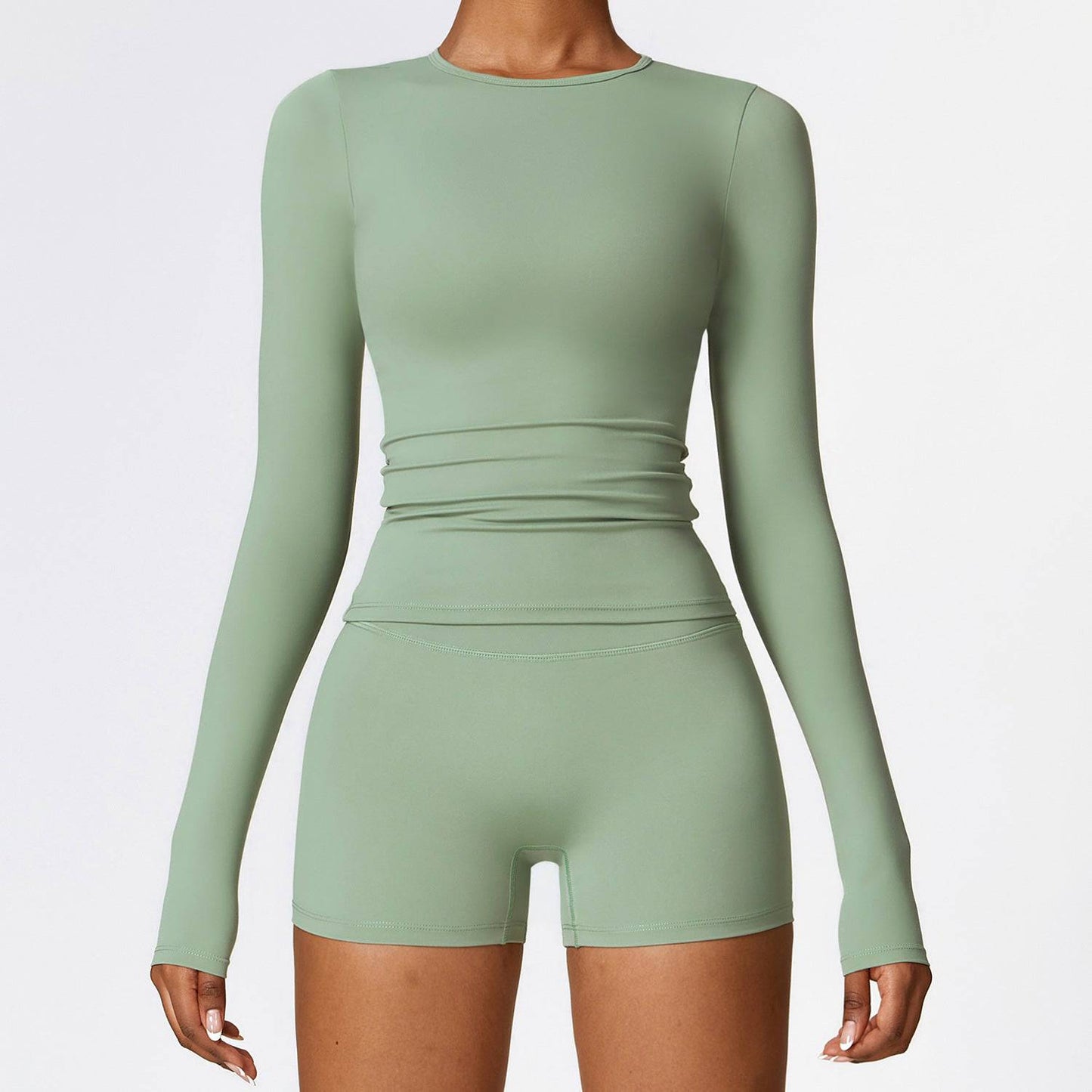 High Strength Winter Long Sleeve Sporty Fit Top  S Basil Green 