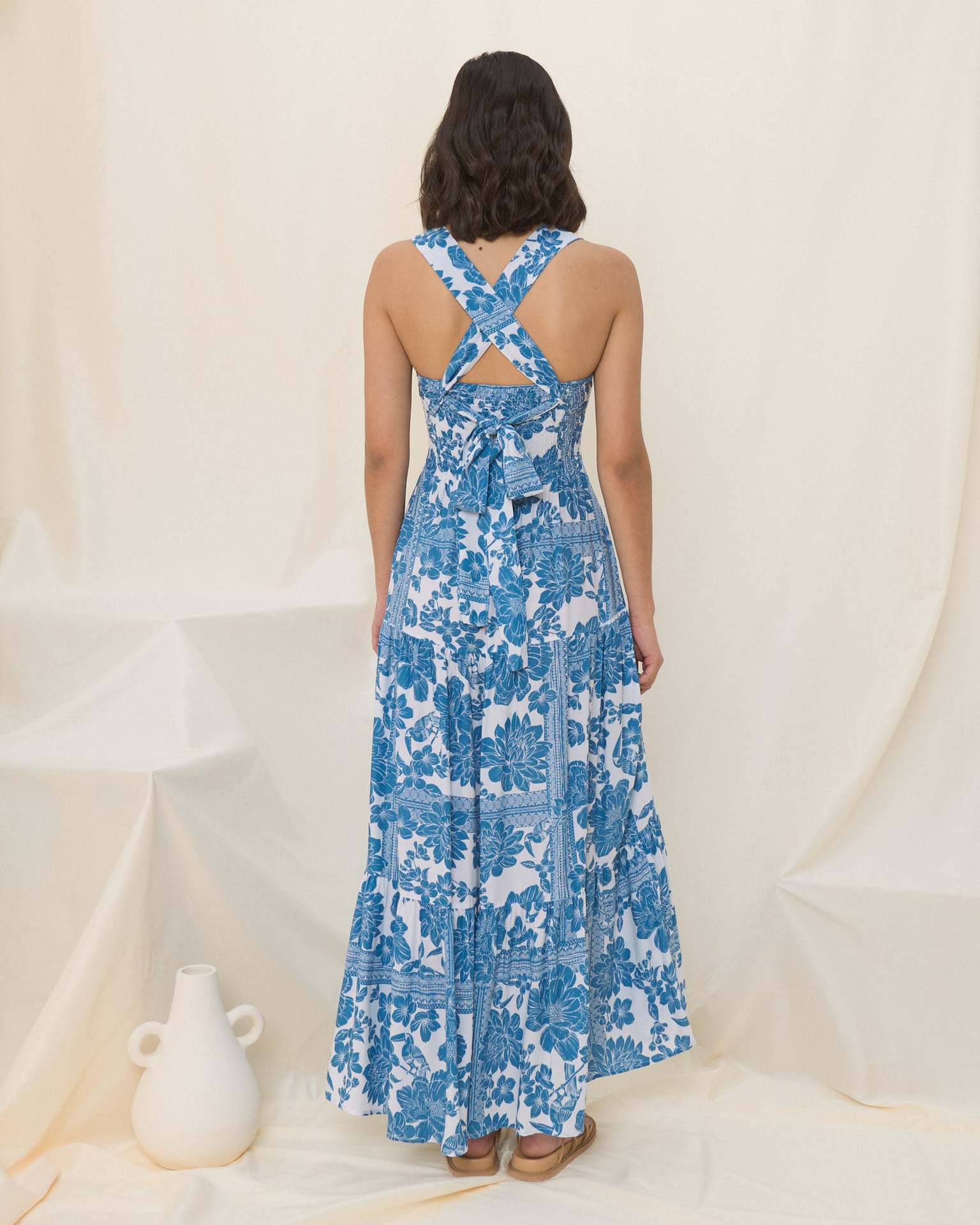 Blue Bohemian Vacation Beach Dress