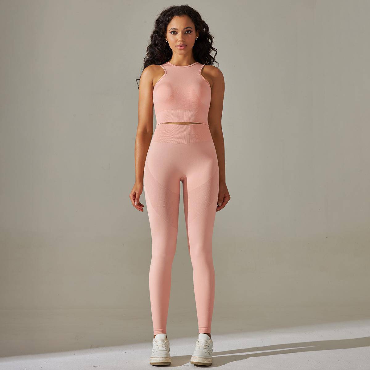 Elevate Your Workout Experience with High Waist Yoga Suit  S Light Pink 