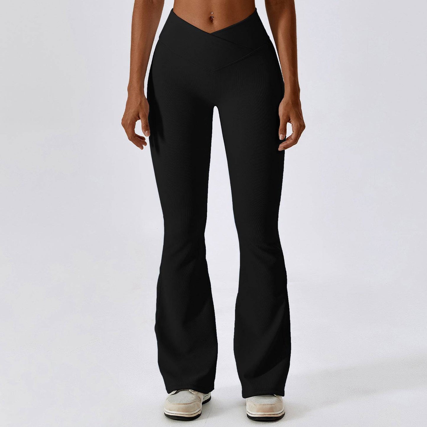 Flared High Waist Yoga Pants for Women  S Advanced Black 