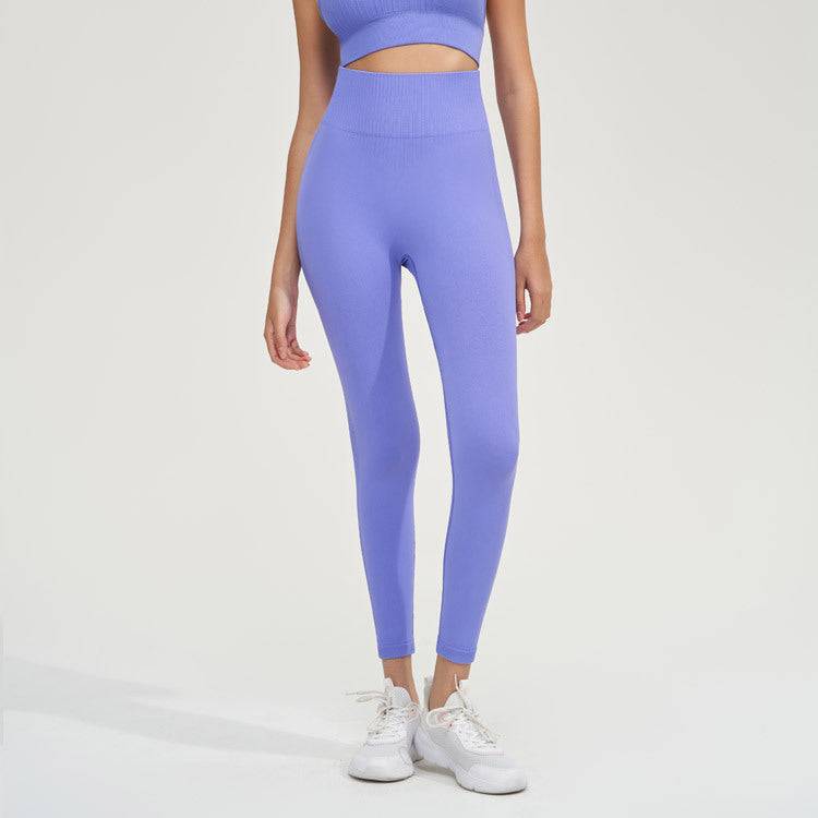 High-Performance Seamless Yoga Pants with High Waist for Women  S Catharanthus Roseus Blue 