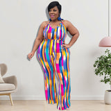 Plus Size Women Clothes Suspender Straight Jumpsuit Trousers Arrival - Wild Amber Fashion