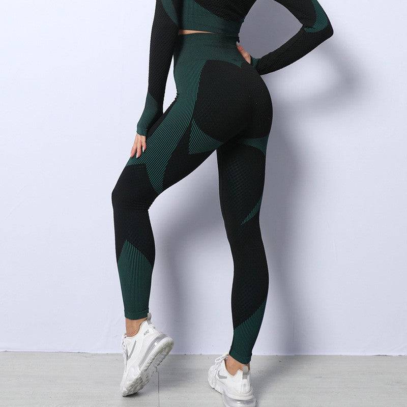 Seamless High Waist Yoga Pants for Women - Quick Drying, Tight Belly Trimming, and Peach Hip Exercise Workout Pants  S Dark Green Yoga Trousers 