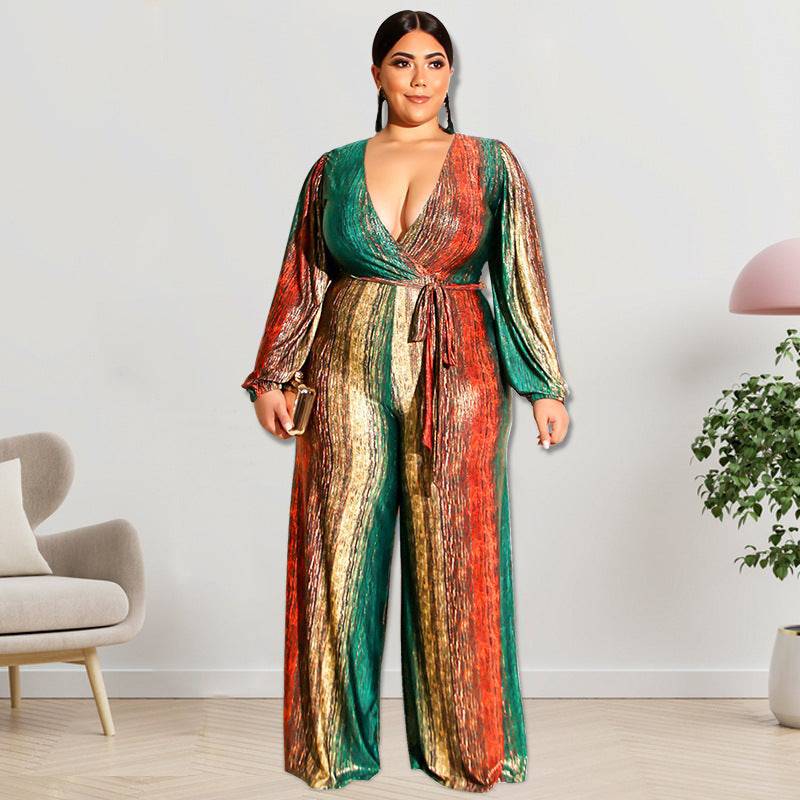 Plus Size Women Clothes Autumn Jumpsuit - Wild Amber Fashion