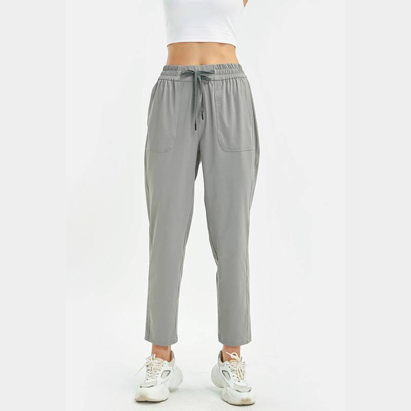 High Waist Quick-Dry Wide Leg Fitness Pants for Women  XS/4 Rhino Gray 