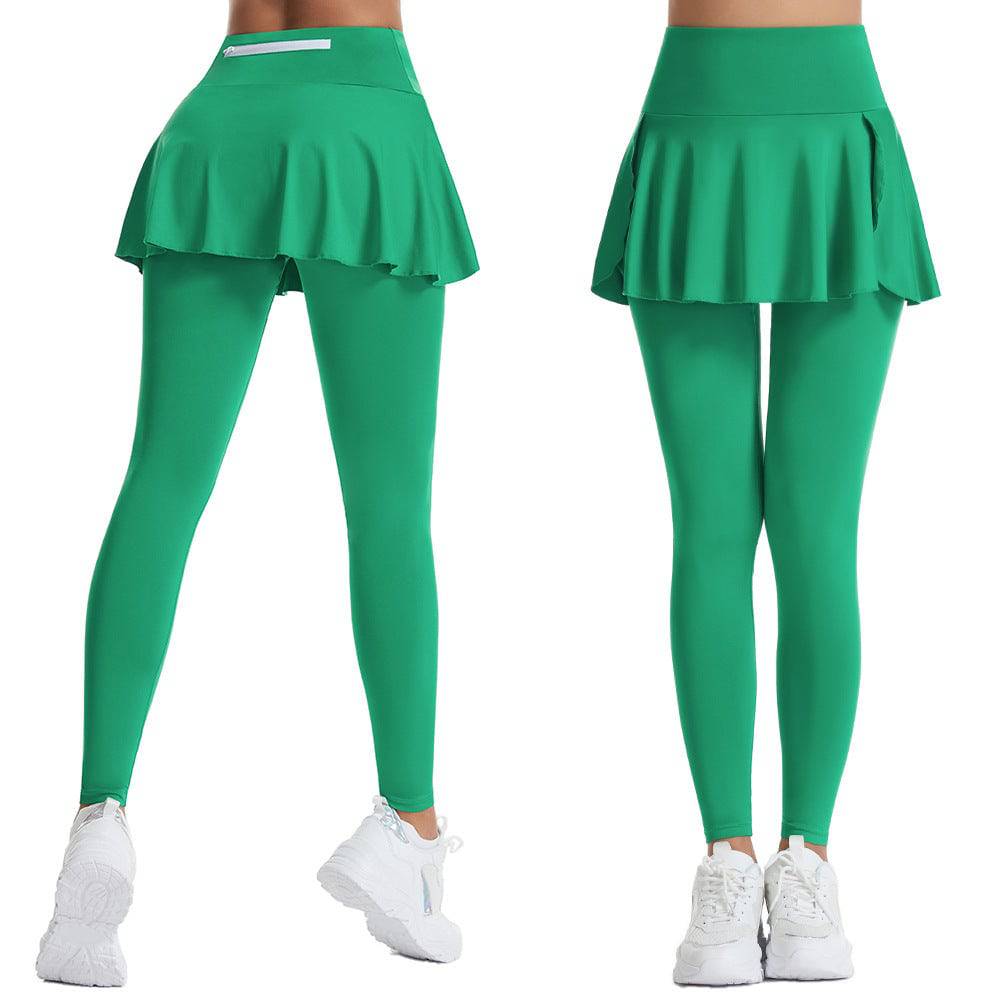 Winter Yoga Skirt with High Waist and Hip Lift  S Green 