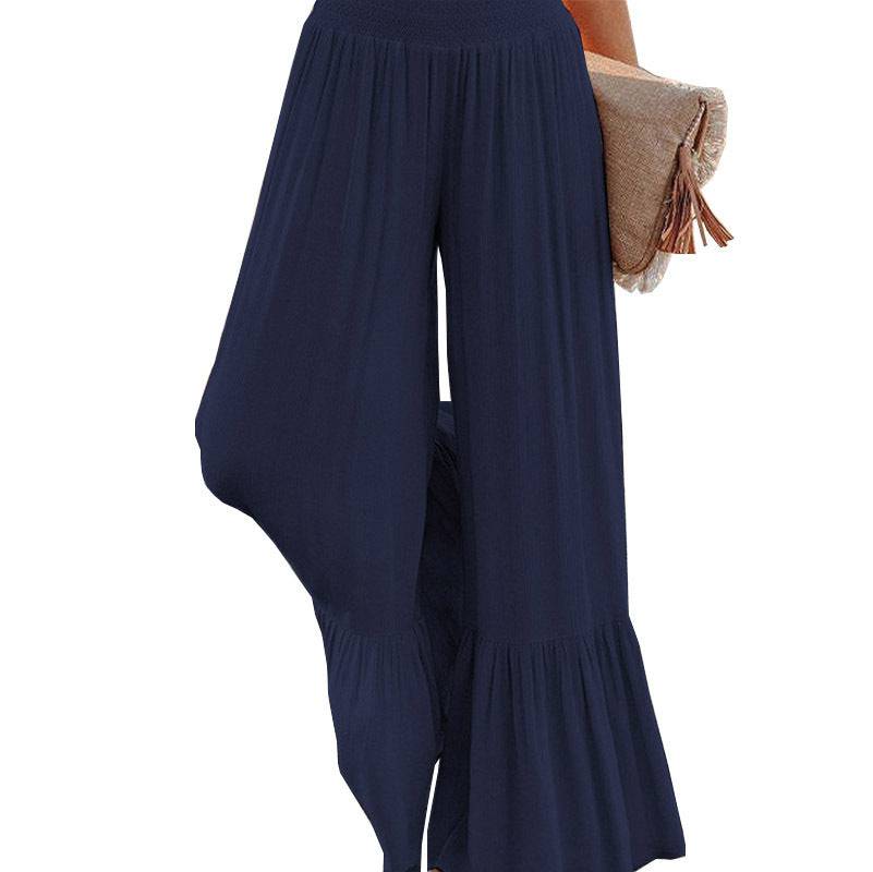 Stylish High Waist Fall Pants for Women  XL Navy Blue 