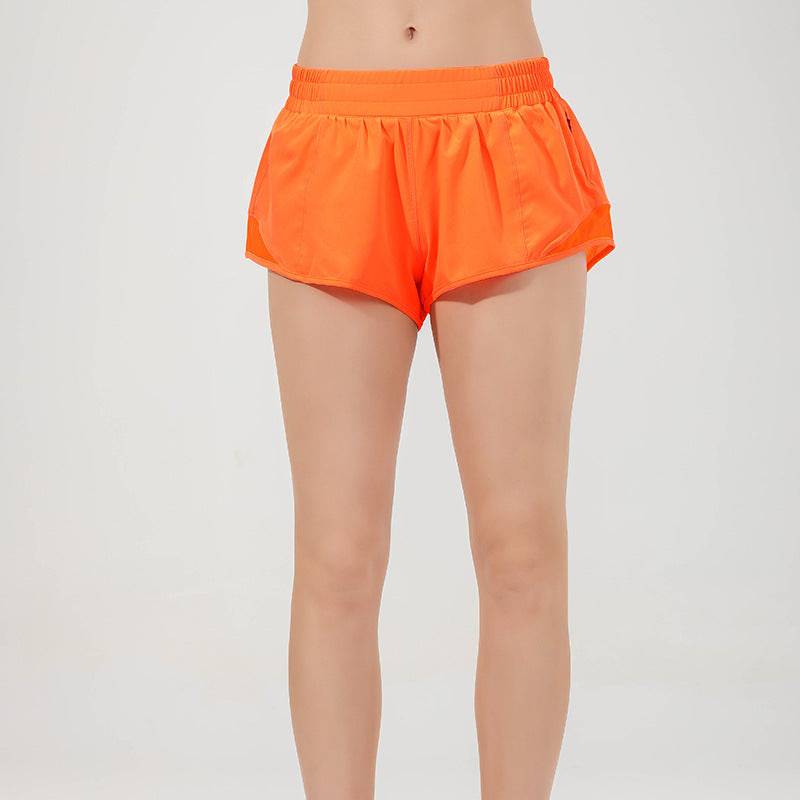 Quick-Dry Sports Shorts with Reflective Stripe for Breathable Comfort  XS/4 Bright Orange 