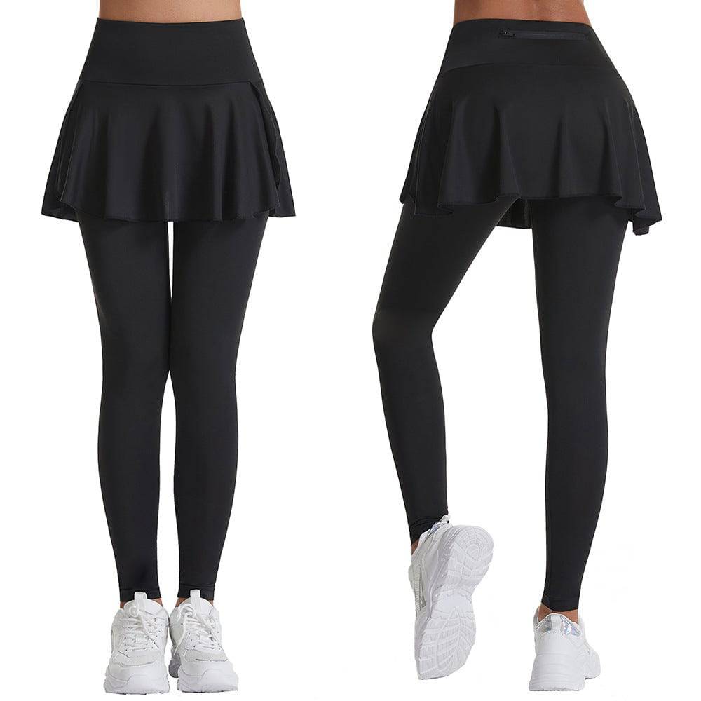 Winter Yoga Skirt with High Waist and Hip Lift  S Black 