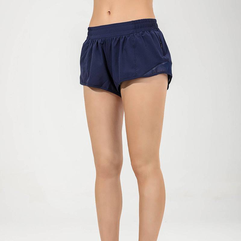 Quick-Dry Sports Shorts with Reflective Stripe for Breathable Comfort  XS/4 Navy Blue 