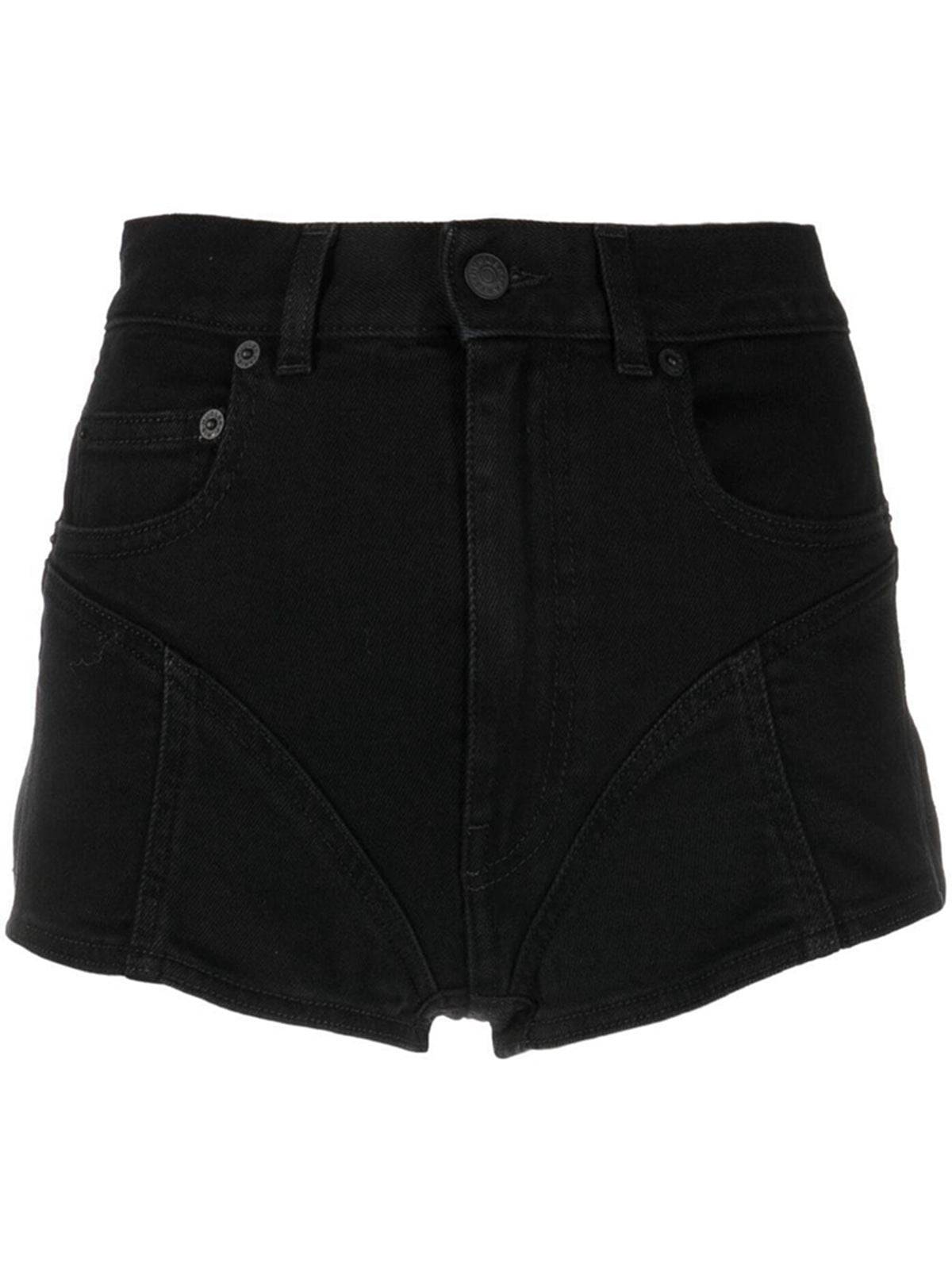 Fashionable Split Color Denim Shorts for Women - Summer Collection  S Black 