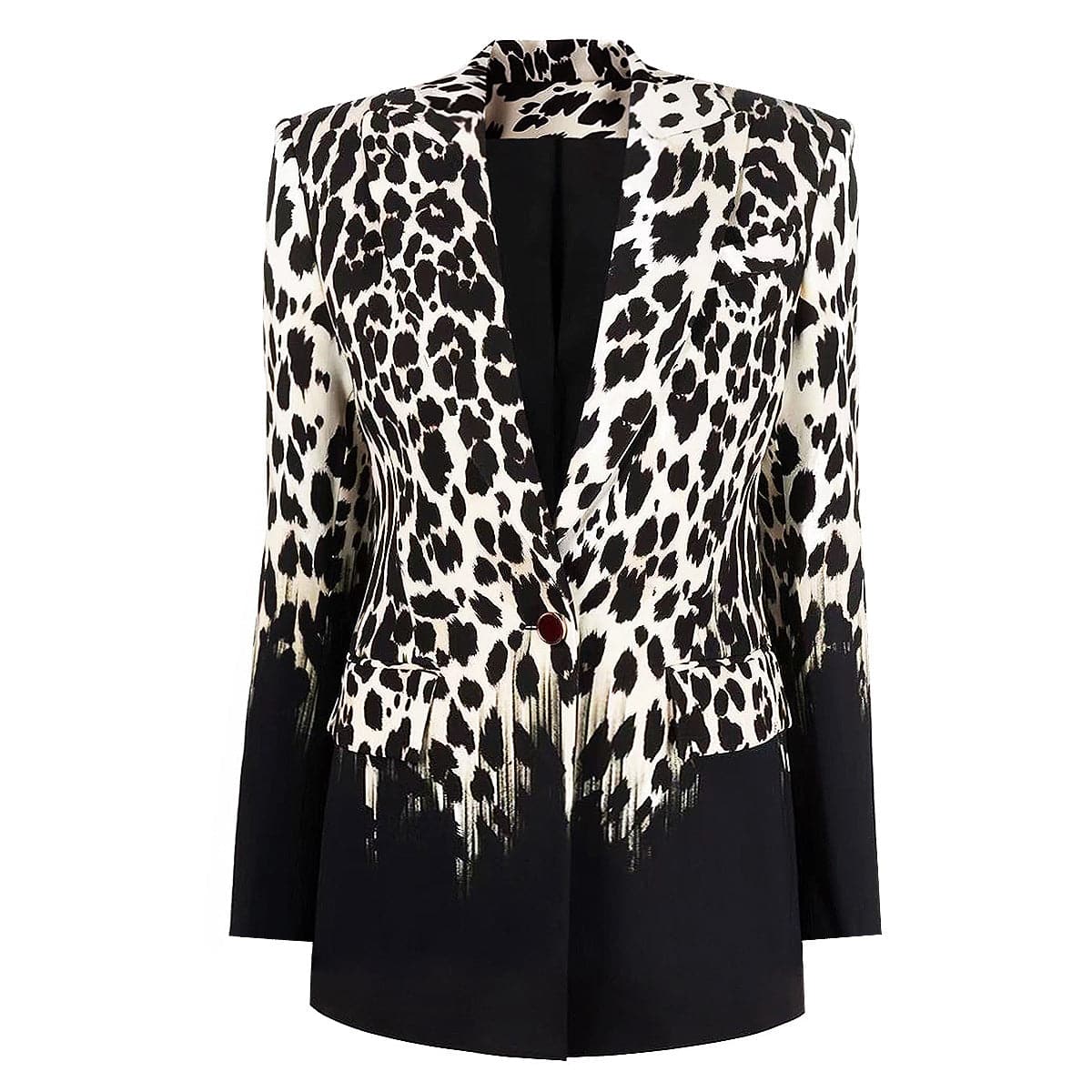 Slim Fit Spring and Autumn Women's Jacket with Animal Print  S Multi 