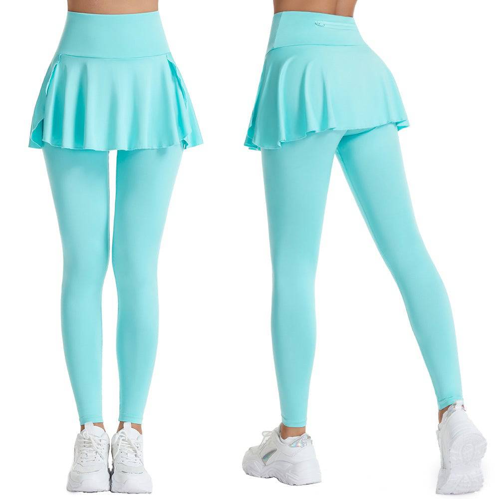 Winter Yoga Skirt with High Waist and Hip Lift  S Light Water Blue 