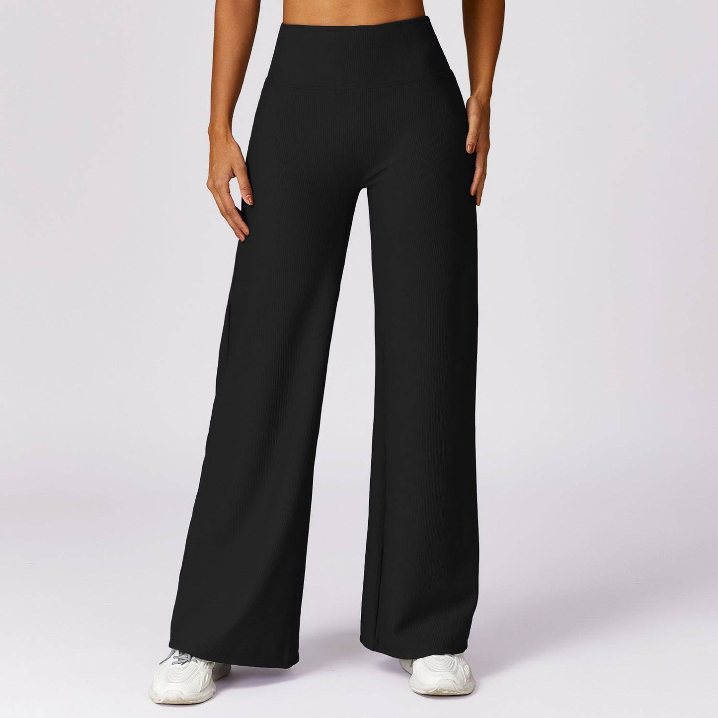 High Waisted Nylon Loose Fit Track Pants for Women  S Advanced Black 