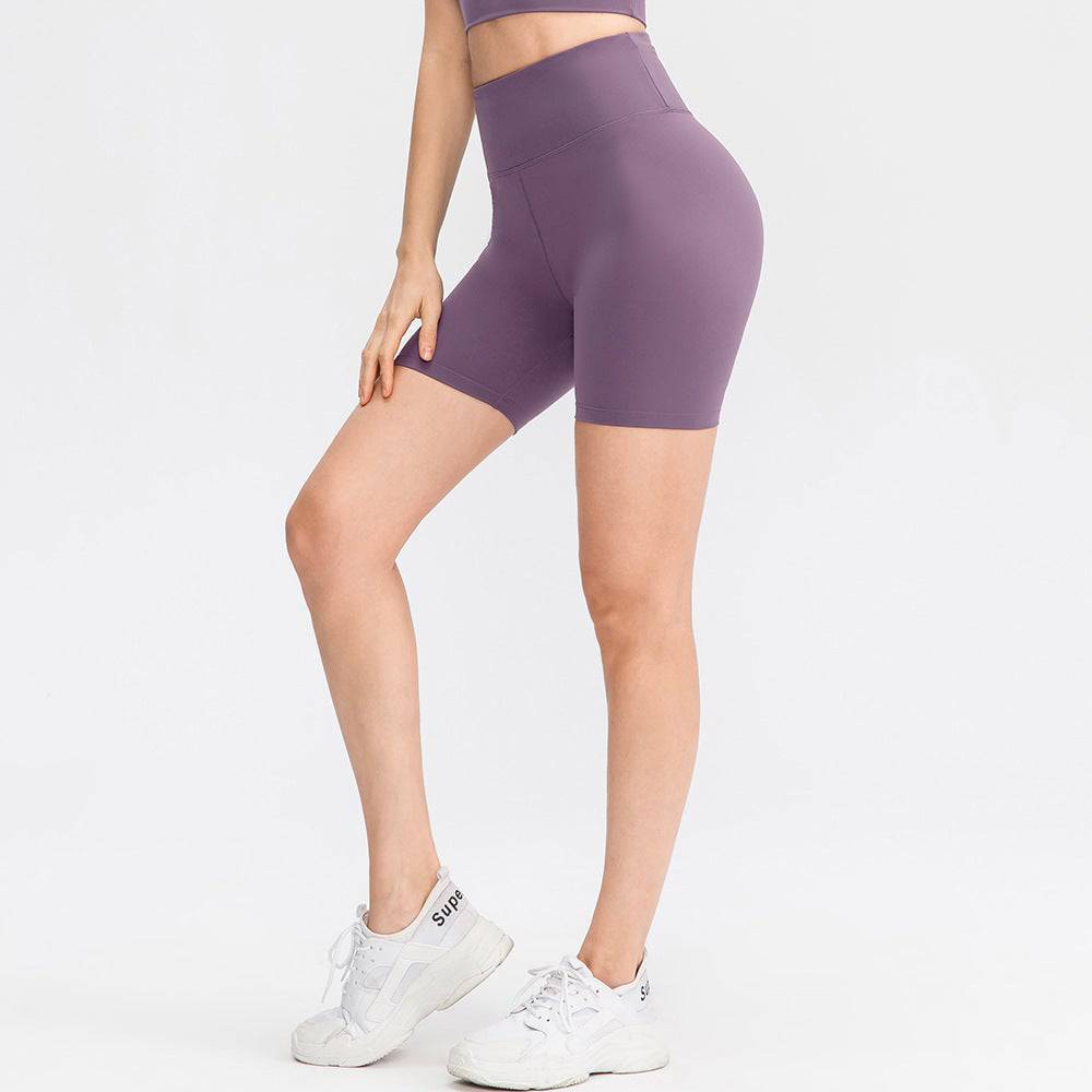 Sculpted Fit Yoga Shorts with Double-Sided Brushed Texture  4 Hibiscus purple 