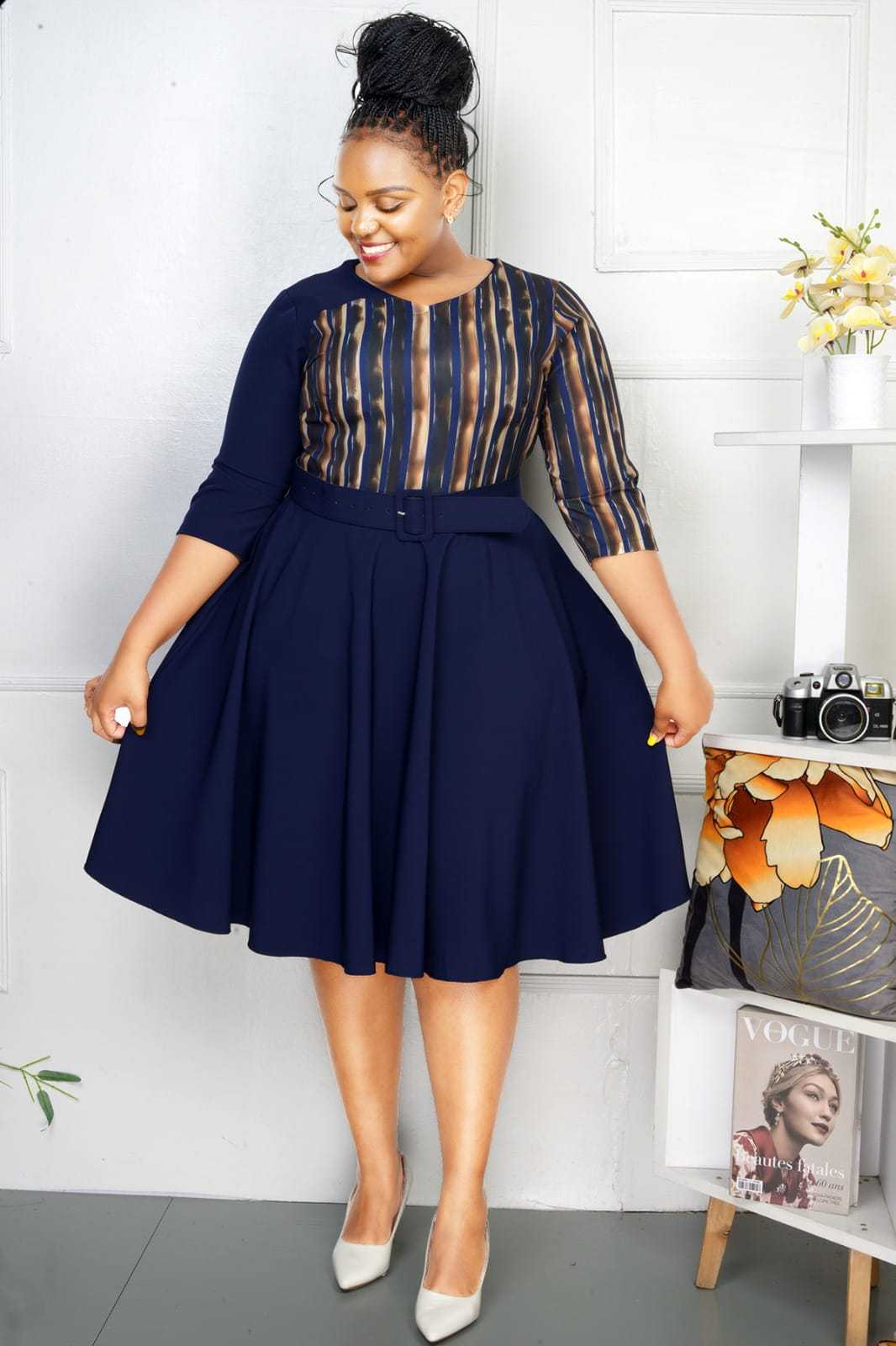 Plus Size Women Clothing Printing Dress - Wild Amber Fashion